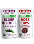 100% Organic Elderberries &amp Rosehips Dried