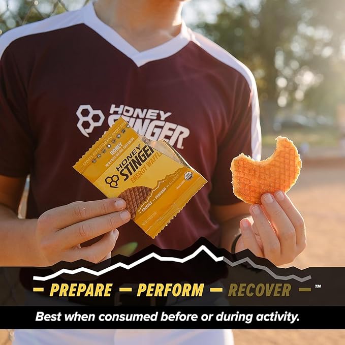Honey Stinger Energy Waffle Variety Pack – 15 Count (3 Each: Honey Peanut Butter Cinnamon Salted Caramel Cookies &amp Cream) – Organic Honey Energy Snack for Sports Fitness Outdoor Activities &
