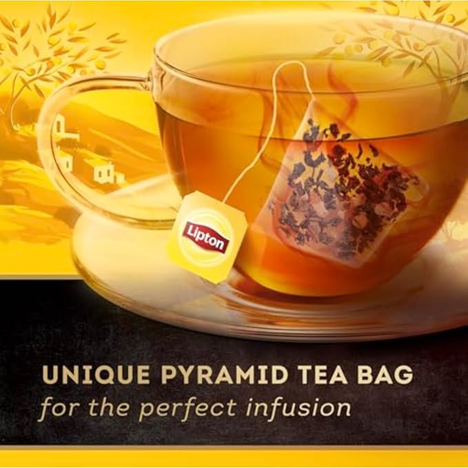 Lipton Black Tea Peach Mango Pyramid Tea Bags Flavored Teabags for a Refreshing Cup of Tea 80 Total Tea Bags (20ct - Pack of 8)