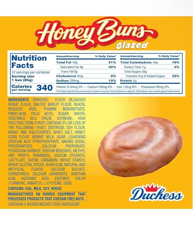 Honey Buns – 3oz Individually Wrapped Pastries (12 Count Box) | Sweet Glazed Snack Cakes | Soft Moist &amp Delicious Breakfast Treats or On-the-Go Snack.