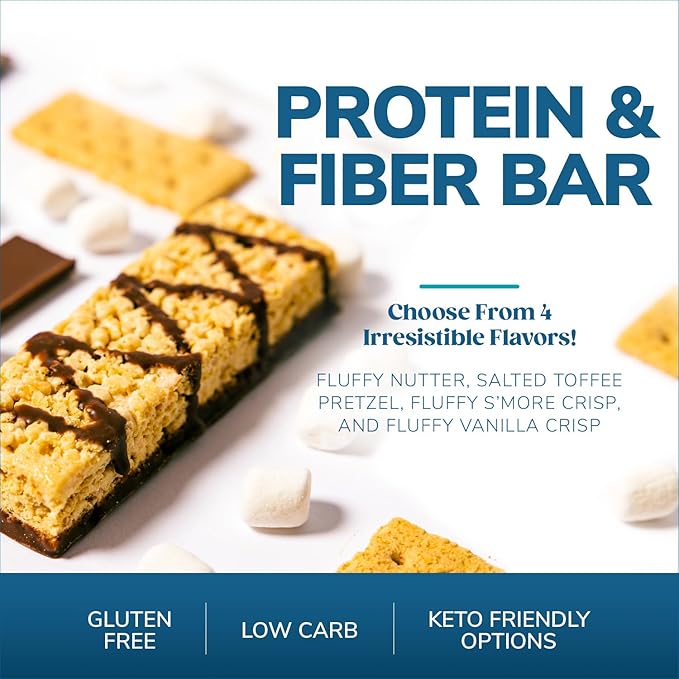 Wonderslim Protein Fiber Bar Bundle S'more Crisp &amp Salted Toffee Pretzel