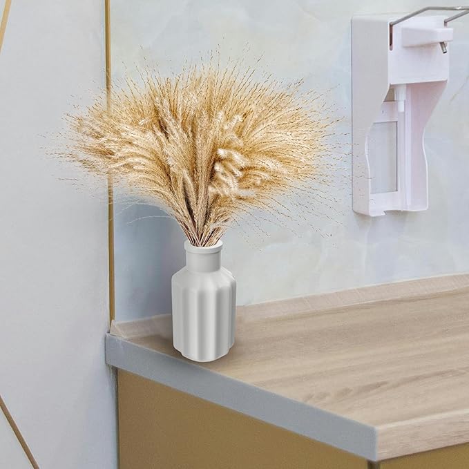 450 PCS Exquisite Natural Pampas Grass Decor - Versatile Reed Grasses for Home &amp Event Decoration Pompous Fluffy Tall Dried Reed Grass - Perfect for Vases Wreaths &amp Table Centerpieces