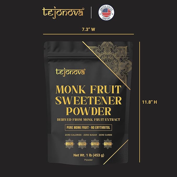 Monk Fruit Extract Sweetener 1lb Monk Fruit Extract Powder Pure Monkfruit Flavor No Erythritol Keto Sugar Substitute 1465 Servings
