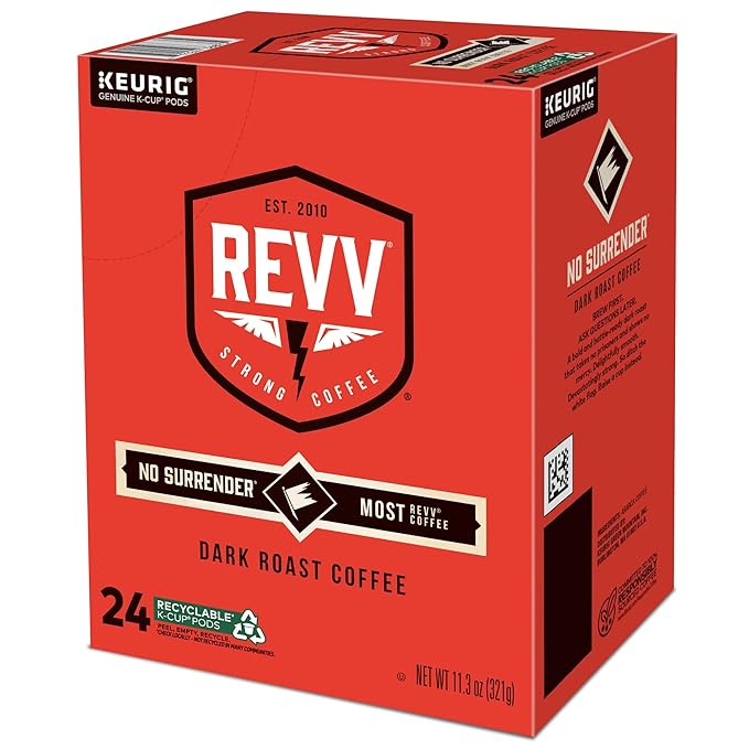REVV No Surrender Keurig Single-Serve K-Cup Pods Dark Roast Coffee 96 Count