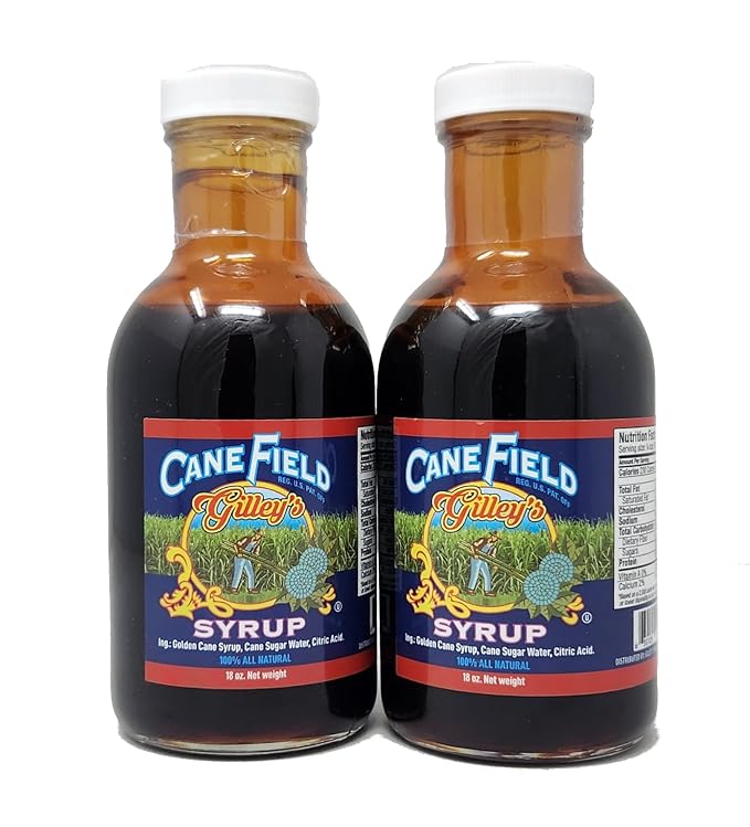 Generic Cane Field Syrup by Gilleys 2-15 Ounce Bottles 100% All Natural Cane Syrup