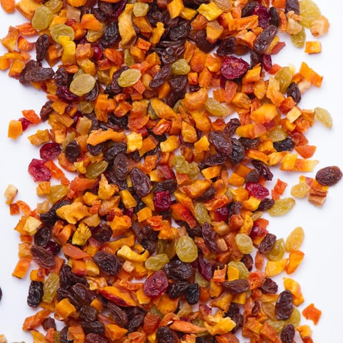 Traina Home Grown Baker’s Dried Fruit Medley - Raisins Apricots Peaches Nectarines Pears Sweetend Cranberries - Non GMO Gluten Free Vegan Healthy Real Fruit Snack in Resealable Pouch (2 lbs)