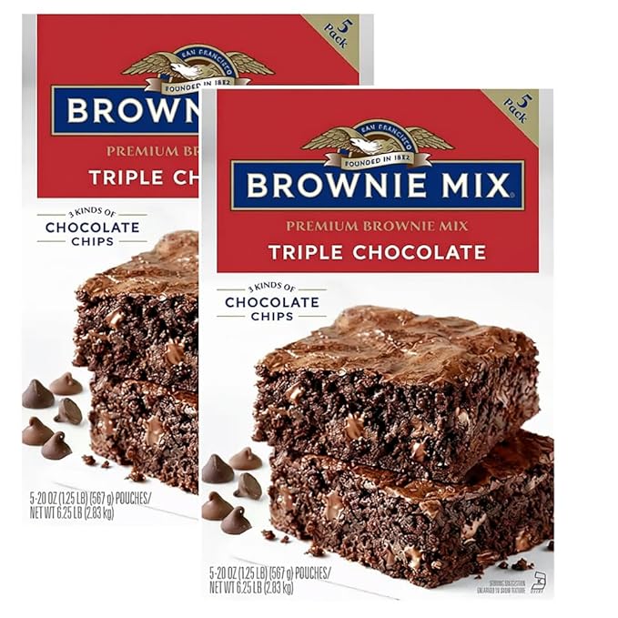 Triple Chocolate Brownie Mix 90 Servings 5 Pack (2 Pack)