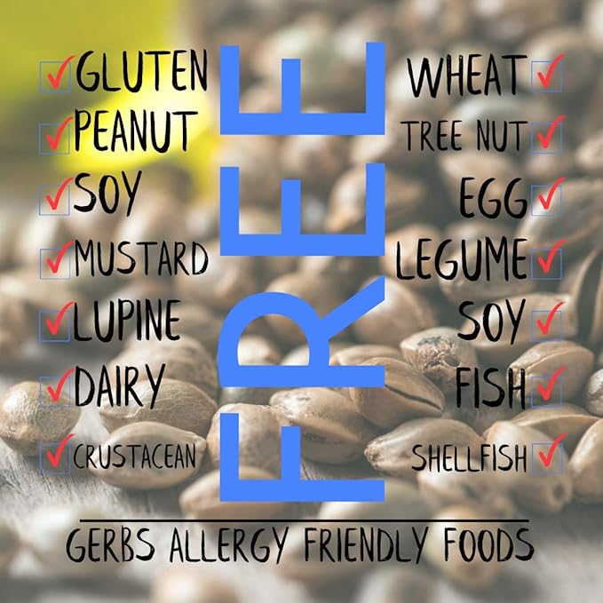 GERBS Roasted Unsalted Whole Hemp Seeds 2 LBS. Premium Grade | Resealable Bulk Bag |High in Magnesium Protein &amp Fiber| Gluten Peanut Tree Nut Free