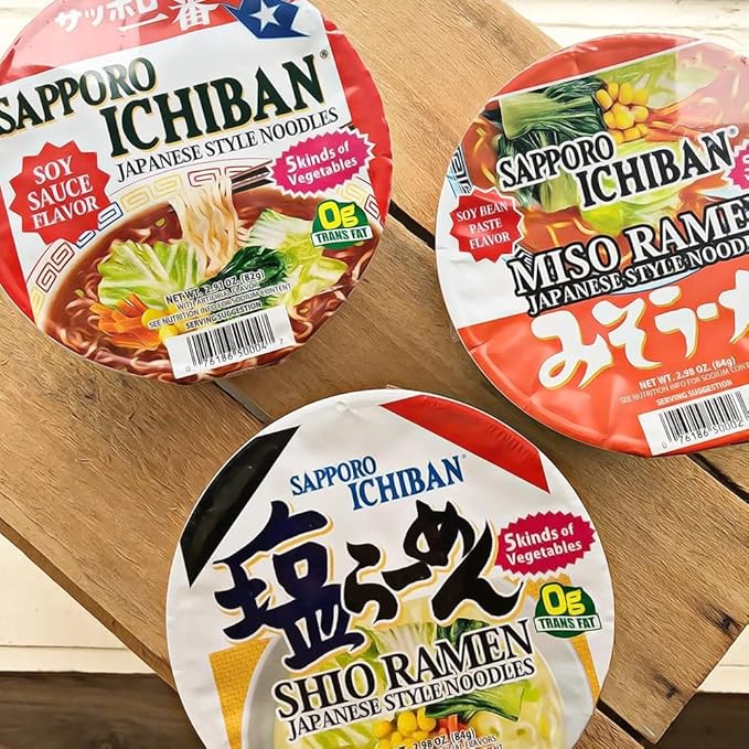 [SAPPORO ICHIBAN] Original Shoyu Ramen Bowl (Donburi) Noodles No. 1 Tasting Japanese Instant Cup Noodles (2.94 oz x 12 Bowls) (Original Shoyu)