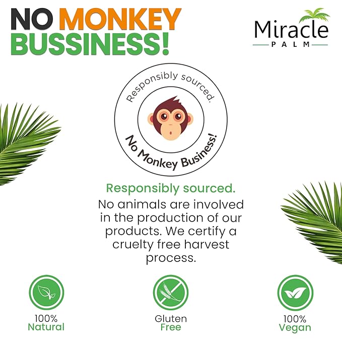 Miracle Palm Virgin Coconut Oil128 Fl Oz (Pack of 1) USDA Organic Non-GMO Raw &amp Unrefined - Ideal for Skin Hair Baby Care &amp Cooking - Cold Pressed &amp Pure - Long Lasting with Pleasant