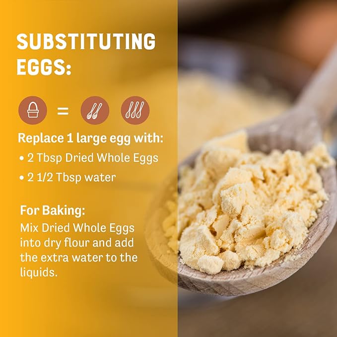 Judee's Gluten Free Dried Whole Egg Powder - Gluten-Free Egg Substitute for Baking - Protein Powder for Cooking - 1.5 lb Pouch