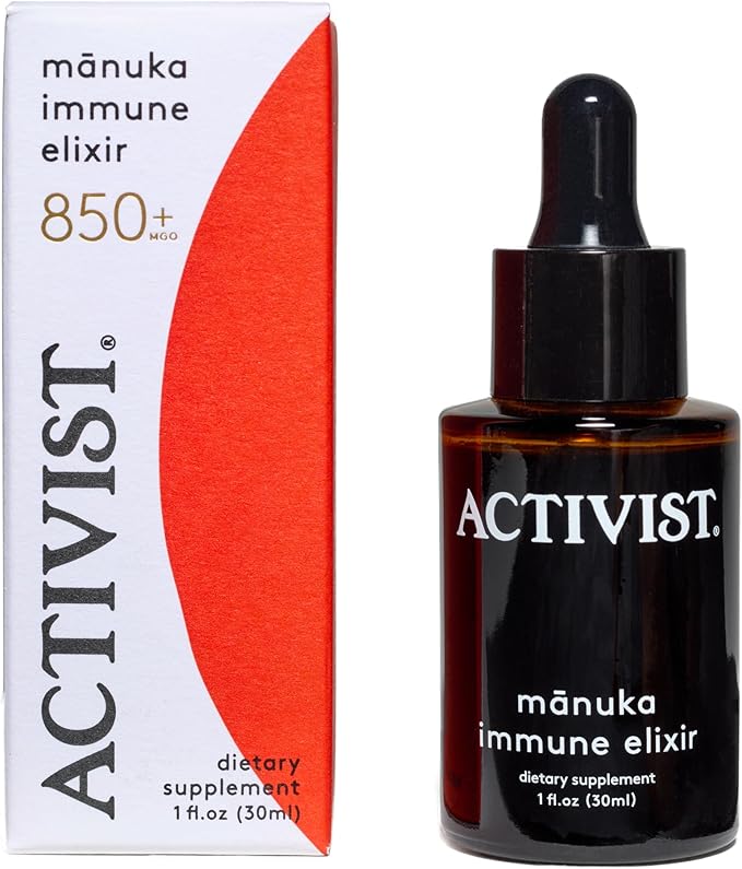 ACTIVIST Manuka Immune Elixir | Raw Mānuka Honey 850+MGO Elderberry Deionized Water | Dietary Supplement (30 mL | 1 fl oz)