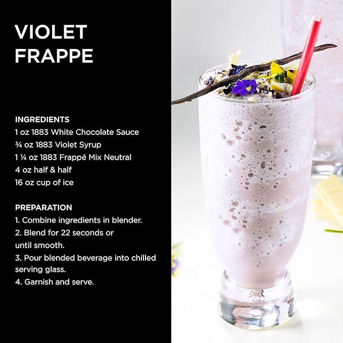 1883 Violet Syrup for Drinks Made in France 1 Liter Glass Bottle