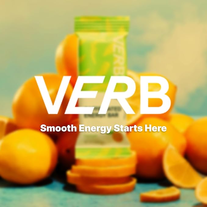 Verb Caffeinated Energy Bars Lemon (26g Pack of 16) 110-Calorie Delicious Low Sugar Energy Bar - Vegan Gluten Free On-the Go Snack with 80mg Green Tea Caffeine Only Real-Food Ingredients