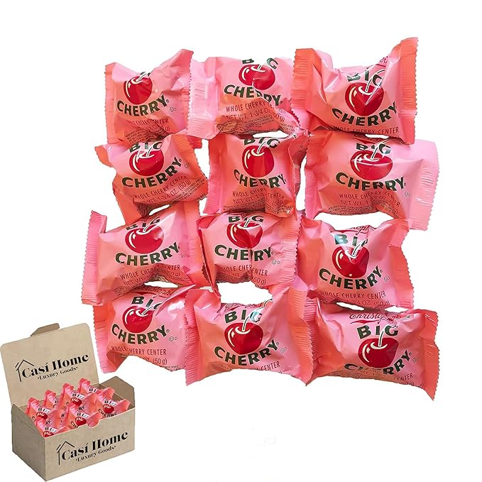 Big Cherry Chocolate Peanut Candy 1.34oz 12 Pack Packaged and Distributed by Casi Home