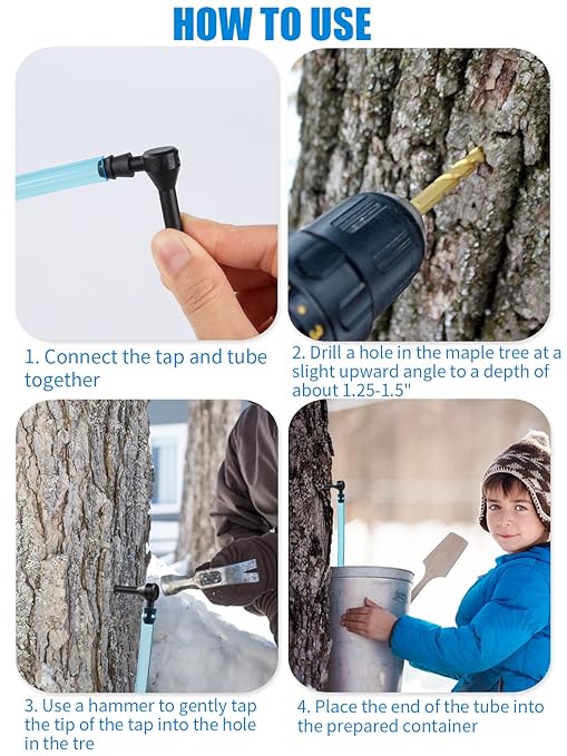 20Set Maple Syrup Tapping Kit - Maple Tree Taps and 2ft Food Grade Tubing Drop Lines Extractors for Starter Supplies Pure Birch Syrup Collection