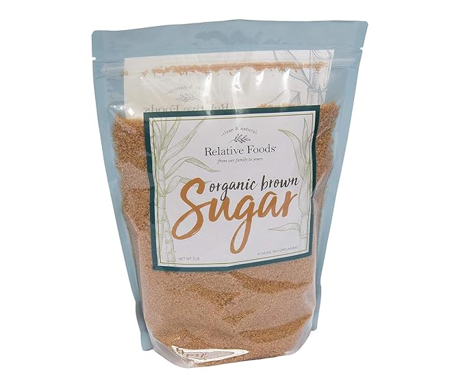 Organic Brown Sugar Bulk Resealable bag (25lb) - raw Light Brown sugar for Baking Kitchen sweetener Glazes &amp More - Made with Organic Molasses for a Sweet and Flavorful Taste