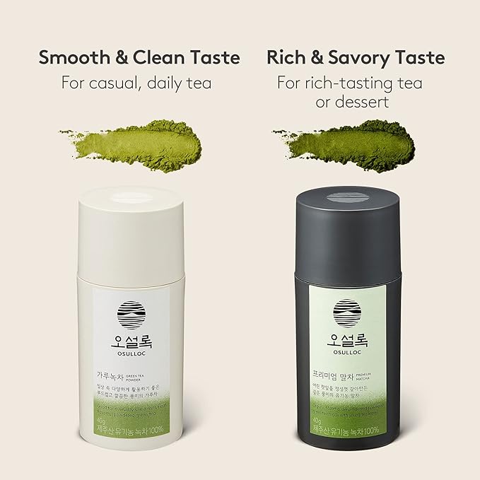 OSULLOC Matcha Powder (Unsweetened) Premium Organic (USDA) Pure Leaf Green Tea from Jeju 1.41 oz 40g