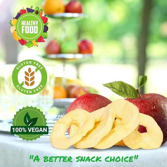 Dried Apple Rings by Its Delish 24 OZ Jumbo Container | Soft Moist Apple Rings - No Sugar Added | Unsweetened Dried Apples Slices Fruit Snacks | Vegan Kosher