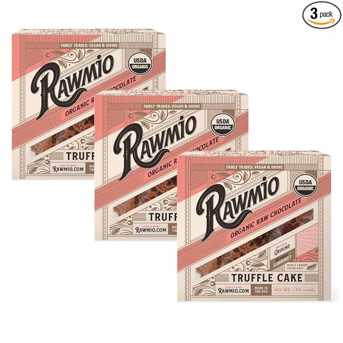 Rawmio Mini Chocolate Truffle Cake - 5 oz. Raw Organic Vegan Gluten-Free - 3 Packs