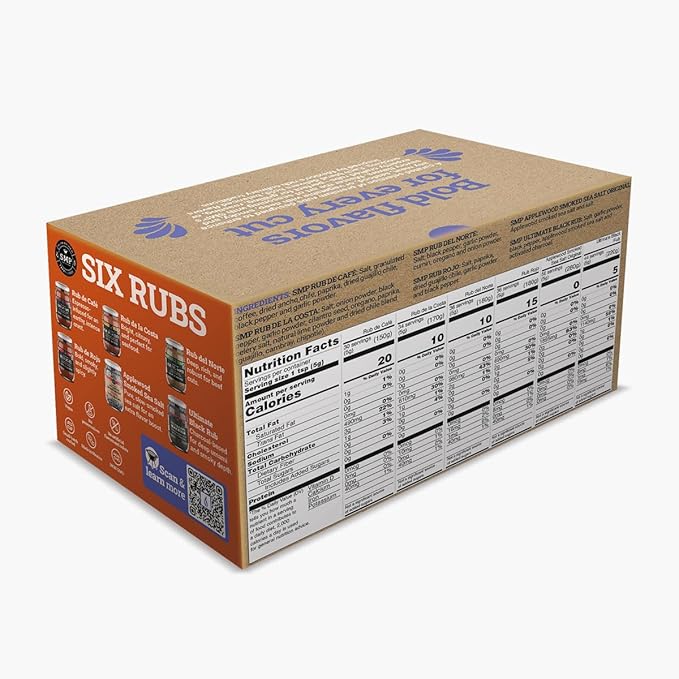 SMP Six Rubs – 6 Gourmet Mexican Rubs | Bold Balanced Flavors for Meat Seafood &amp Veggies | 100% Natural Vegan Small-Batch Made in Mexico