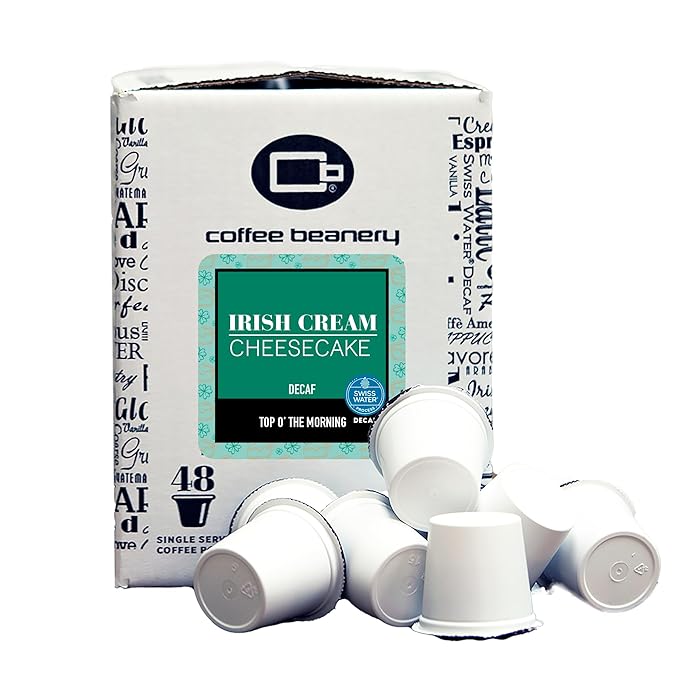 Irish Cream Cheesecake Decaf Coffee Pods by Coffee Beanery | 192ct Bulk Flavored Decaf Coffee Pods Medium Roast Coffee Pods| 100% Specialty Arabica Coffee| Gourmet Coffee Pods