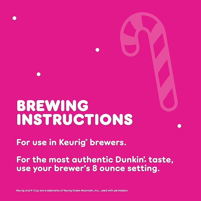 Dunkin’ White Chocolate Peppermint Artificially Flavored Coffee K-Cup Pods 60 Ct.