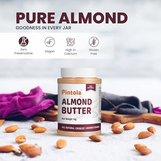 Pintola All Natural Almond Butter (Crunchy) (1kg)