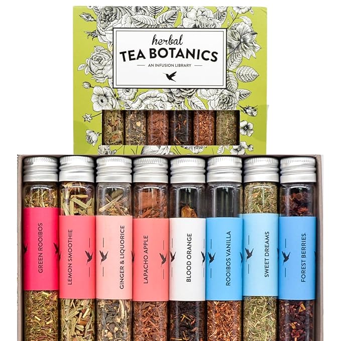 eat.art Tea Botanics | Globally Sourced Herbal Tea Sampler Gift Set | 8-Pack Gift Set