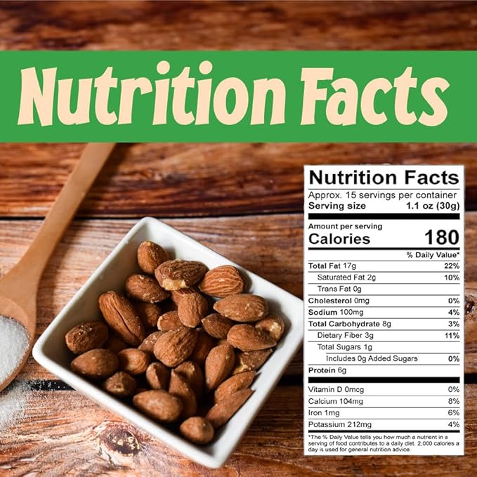 Sincerely Nuts – Roasted Whole Salted Almonds | 2 Lb. Bag | Delicious Guilt Free Snack | Low Calorie Vegan Gluten Free | Gourmet Kosher Food | Source of Fiber Protein Vitamins and Minerals