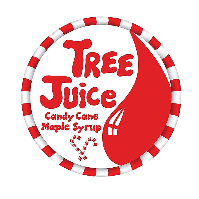 Tree Juice Peppermint Candy Cane Maple Syrup | 100% Pure Grade A Maple Syrup | All Natural Non GMO Vegan Gluten Free Vegetarian Paleo | 12 Ounce Bottle