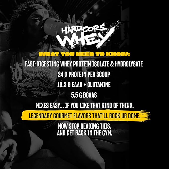 Mutant Hardcore WHEY | 100% Pure Whey Protein | 24g Protein Fast-digesting whey Protein Isolate Plus whey Protein hydrolysate | 70 Servings | 5 LB | Vanilla