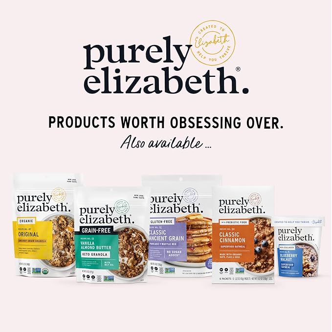 Purely Elizabeth Honey Almond + Probiotics Ancient Grain Granola Gluten Free &amp Non-GMO 8 Ounce (Pack of 2)