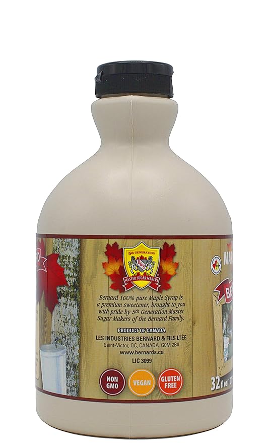 BERNARD - Pure Maple Syrup Grade A Very Dark Strong Taste 6x32oz