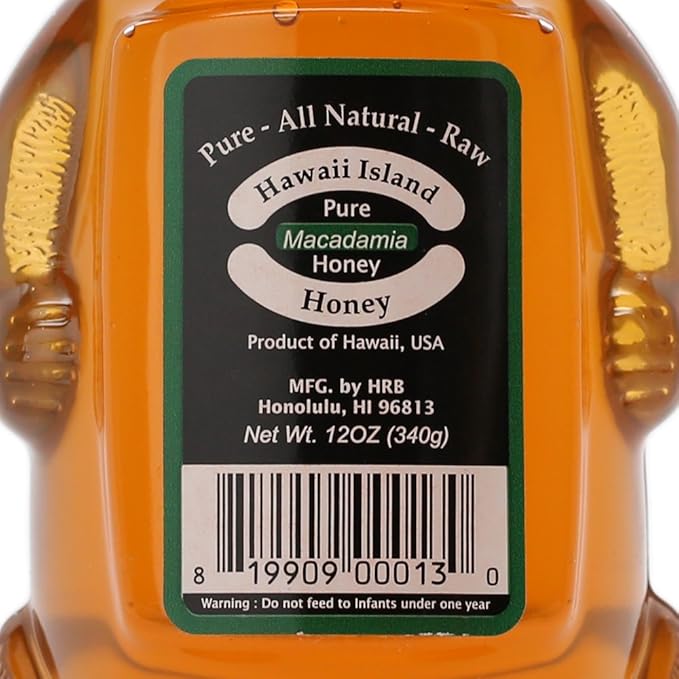 Hawaii Island Honey Macadamia Nut Honey Bear 12 Oz