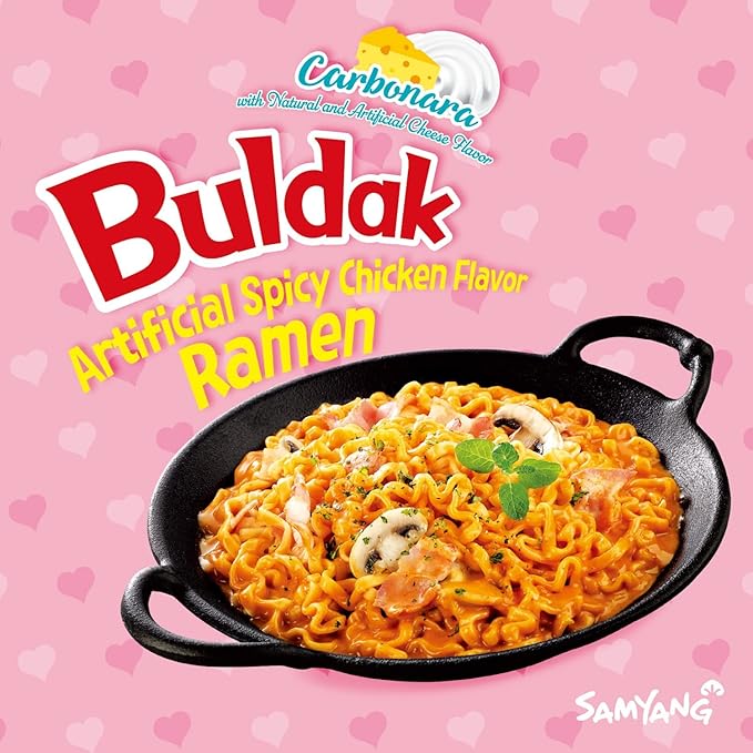 CNMART Samyang Carbonara and Cheese Hot Chicken Assorted Bundle Halal 140g (Pack of 10)
