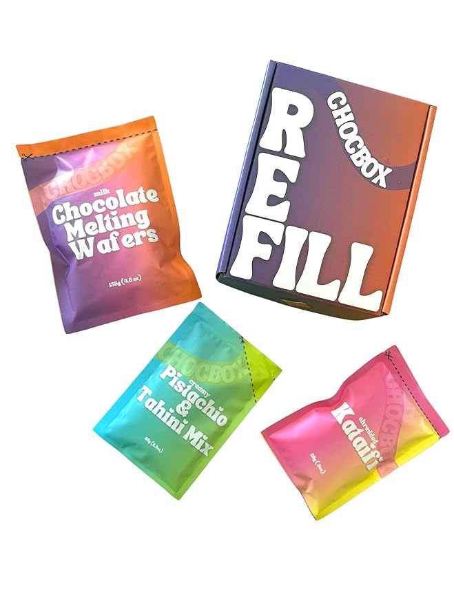 Chocbox Viral Dubai Chocolate-Bar REFILL KIT - Choc Wafers Shredded Kataifi Pistachio Cream - DIY Gift Box Dubai Kit - Great Gift for Choco Lovers (1 Pack Milk Chocolate)