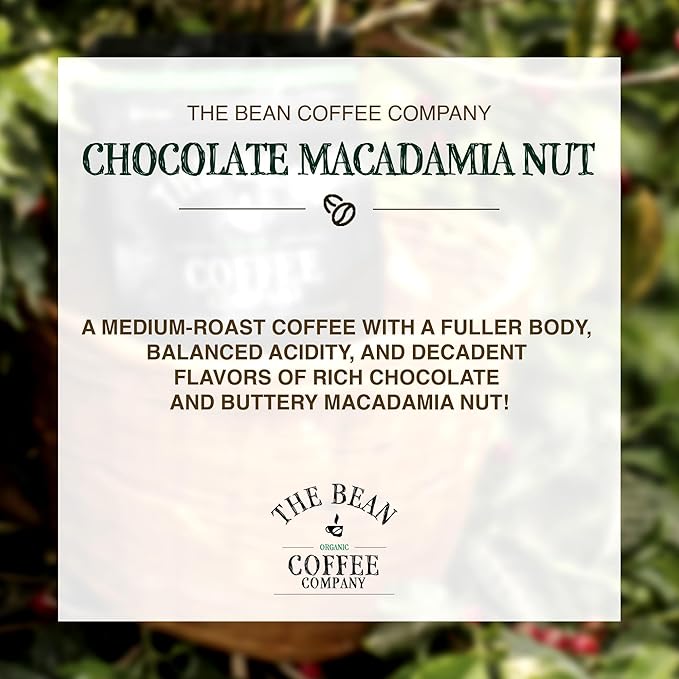 The Bean Organic Coffee Company Chocolate Macadamia Nut Medium Roast Whole Bean Coffee 5-Pound Bag