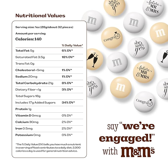 M&ampM'S WORLD Engagement or Wedding Shower Party Favors Set of 30 Packs