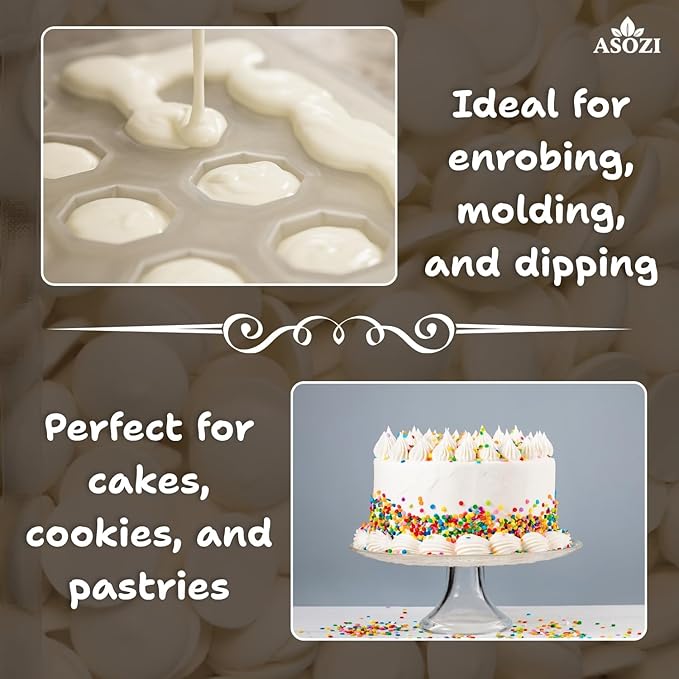 Super White Chocolate Melting Wafers – 5lb Resealable Bag Premium Melting Chocolate for Baking &amp Candy Coating Chocolate for Cookies Truffles Confections &amp Desserts (Super White Chocolate)
