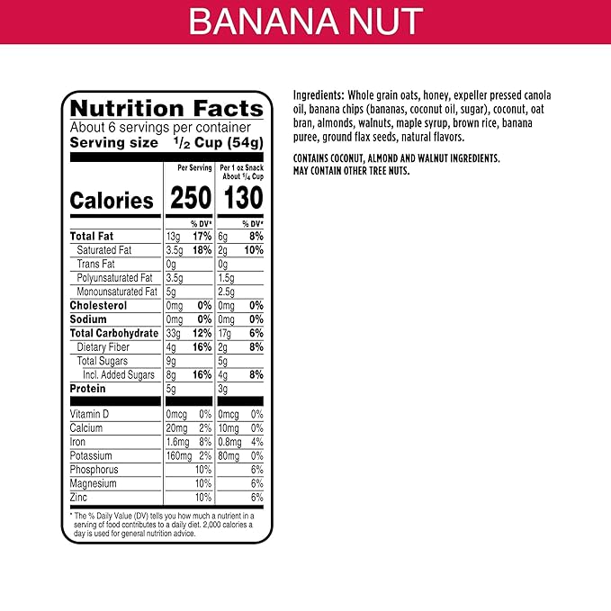 Bear Naked Granola Banana Nut Vegetarian and Non-GMO Project Verified 4.5lb Case (6 Count)