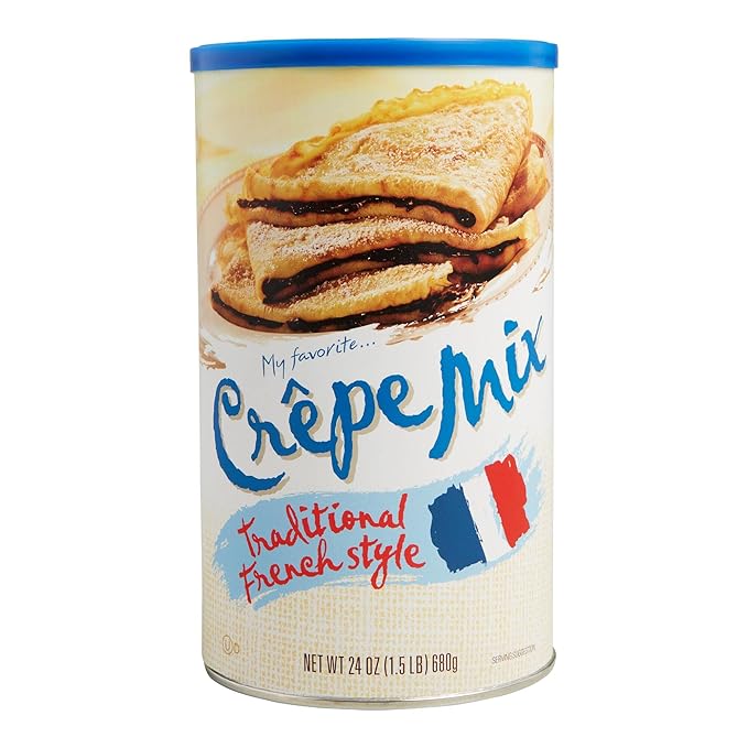 My Favorite Crepe Mix Traditional French Style - Quick Pantry Staples for Crepe Maker - Gourmet French Crepes Mix with Unbleached Wheat Flour &amp Nonfat Milk - French Pancakes Mix Collection (24 oz)