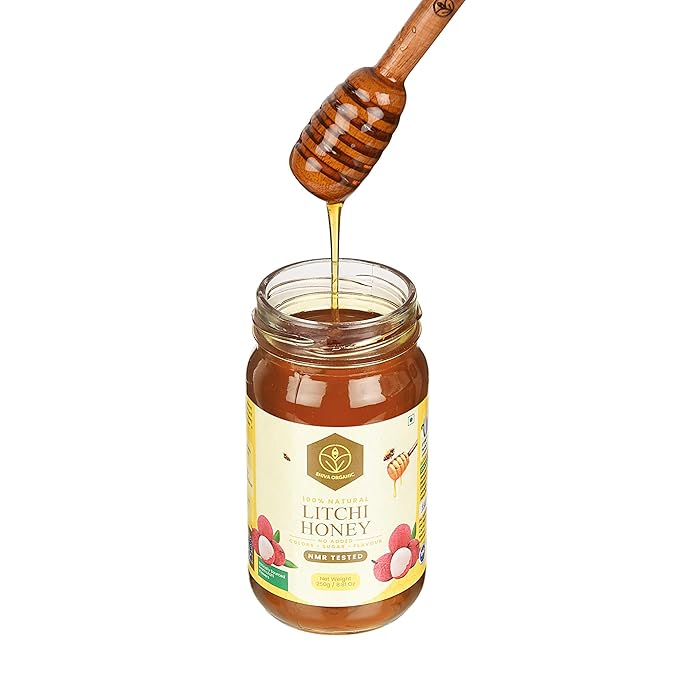 Shiva Organic Litchi Honey 250 grams NMR Tested 100% Natural Healthy and Pure Honey No Added Sugar &amp Flavour from Litchi flowers