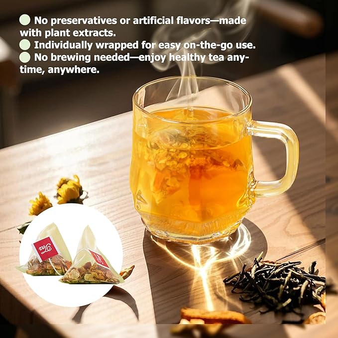 12 Bags Chicory &amp Gardenia Herbal Tea - Supports Blood Sugar Digestion Weight &amp Sleep Natural Sugar-Free Blend Vegan &amp Caffeine-Free (4 Pack)
