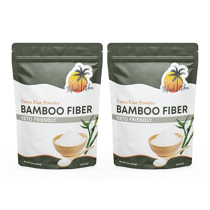 Skyland Kitchen Bamboo Fiber (3lb) Keto Fiber for Keto and Low Carb Baking 0g Net Carbs Improves Texture of in Baking Extra Fine Keto-Friendly Gluten-Free Non-GMO Flour Rich in Silica and Miner