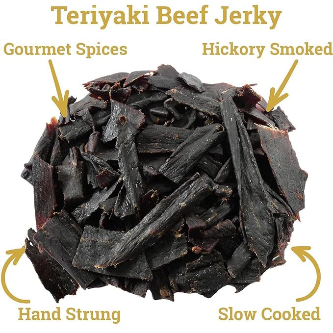 Lone Star Teriyaki Beef Jerky - 1 Pound Resealable Bag - Hickory Smoked Handcrafted Flavor - High Protein Healthy Meat Snack