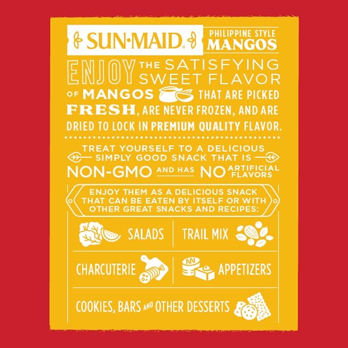 Sun-Maid Dried Mixed Berries 15oz &amp Dried Mangos 15oz Resealable Bags - Dried Fruit Snack for Lunches Snacks and Natural Sweeteners