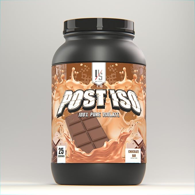 UXO Supplements: Post ISO 100% Protein Isolate 24g of Protein Amazing Flavors Smooth Consistency Digestive Enzymes 25 Servings. (Chocolate Bar)