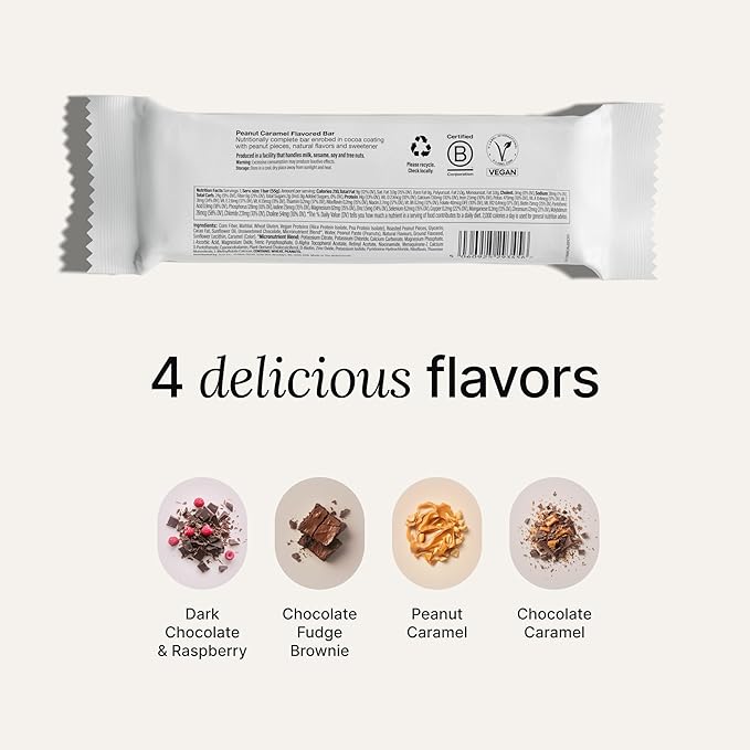 Huel Complete Nutrition Vegan Protein Bars | Variety Pack | 27 Vitamins &amp Minerals 2g Sugar Non-GMO 100% Plant Based Snack | 15 Pack