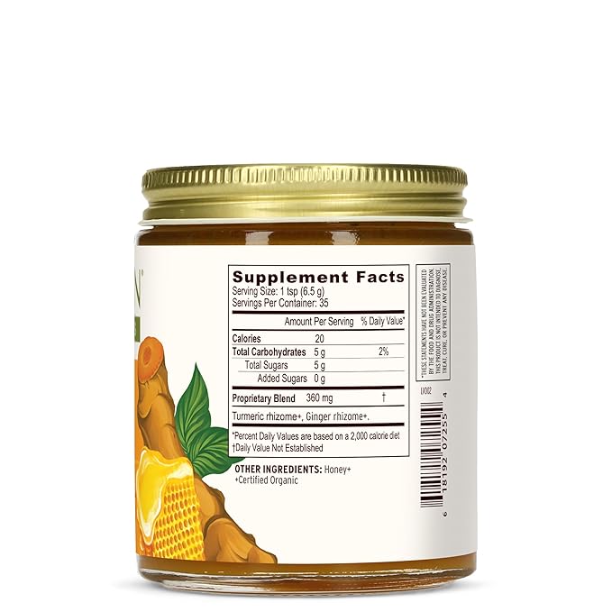 Banyan Botanicals Turmeric Honey – with Turmeric ­­and Ginger – Delicious Superfood Herbal Honey for Adults &amp Kids – 8.25 oz – Raw &amp Unfiltered Pollinator-Friendly Sustainably Sourced